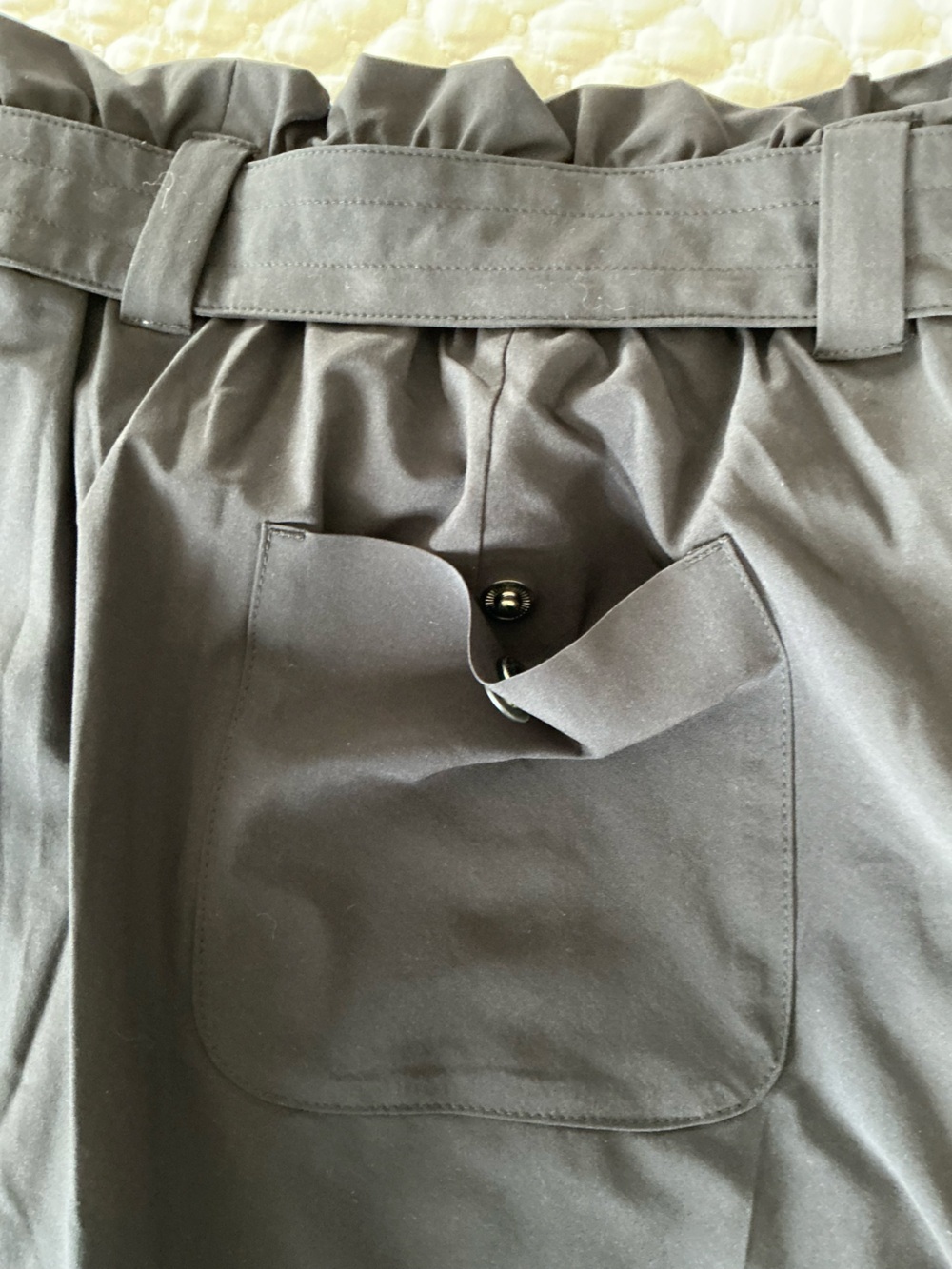 Athleta Black Skyline Belted Tie Waist PaperBag Skirt/Skort 6 - Picture 11 of 11